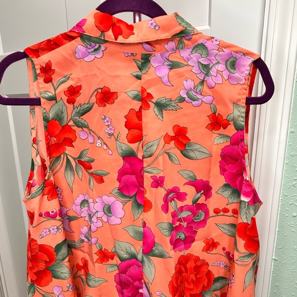 VTG 80s Victoria's Secret Floral Colorful Gold Label Sleeveless Top Womens Med - Picture 7 of 7